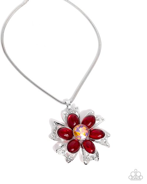 Floral Figurehead - Red - Paparazzi Necklace Image
