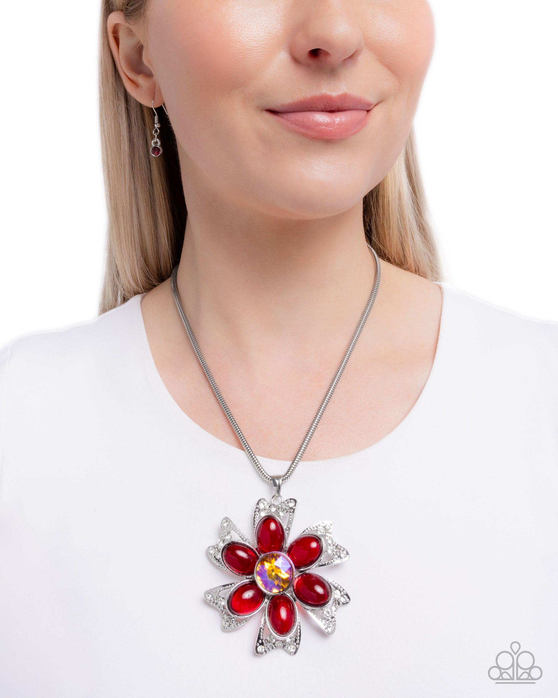 Floral Figurehead - Red - Paparazzi Necklace Image