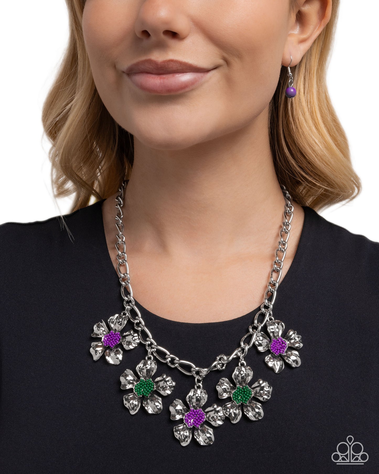 Seed Bead Statement - Purple - Paparazzi Necklace Image