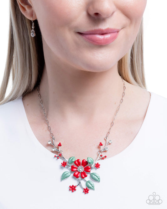 Botanical Brilliance - Red - Paparazzi Necklace Image