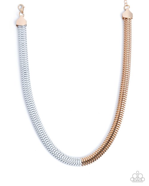 Dynamic Duality - White - Paparazzi Necklace Image