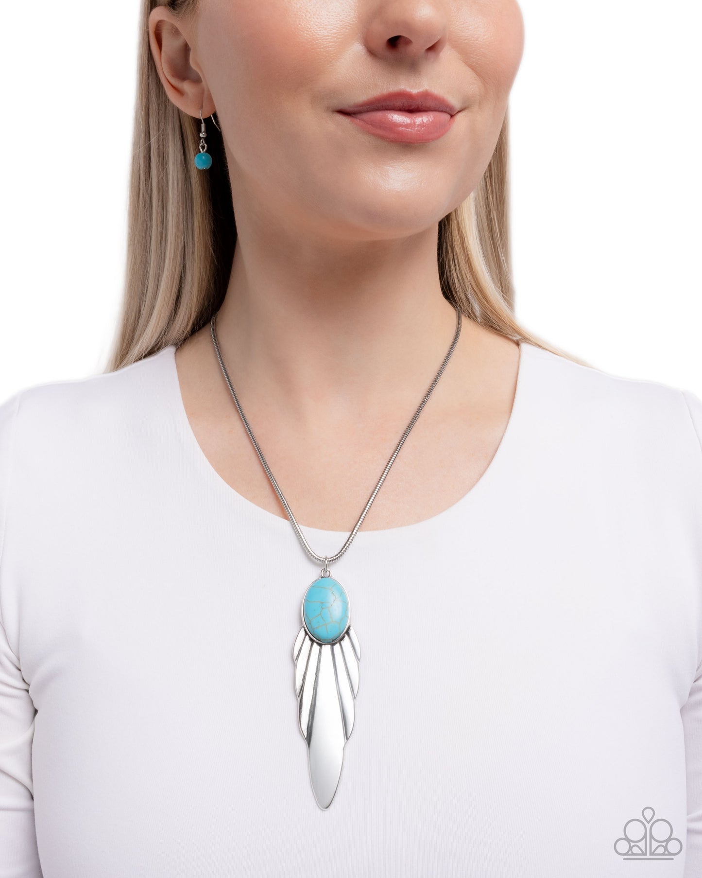 Prized Pendant - Blue - Paparazzi Necklace Image