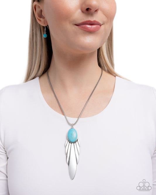 Prized Pendant - Blue - Paparazzi Necklace Image