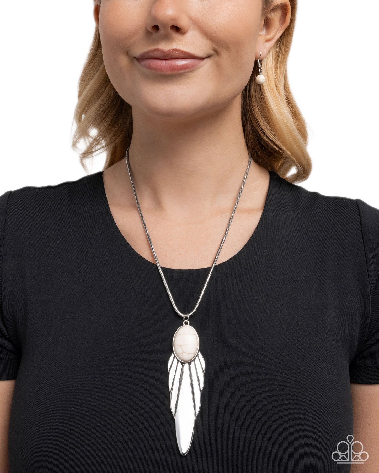 Prized Pendant - White - Paparazzi Necklace Image