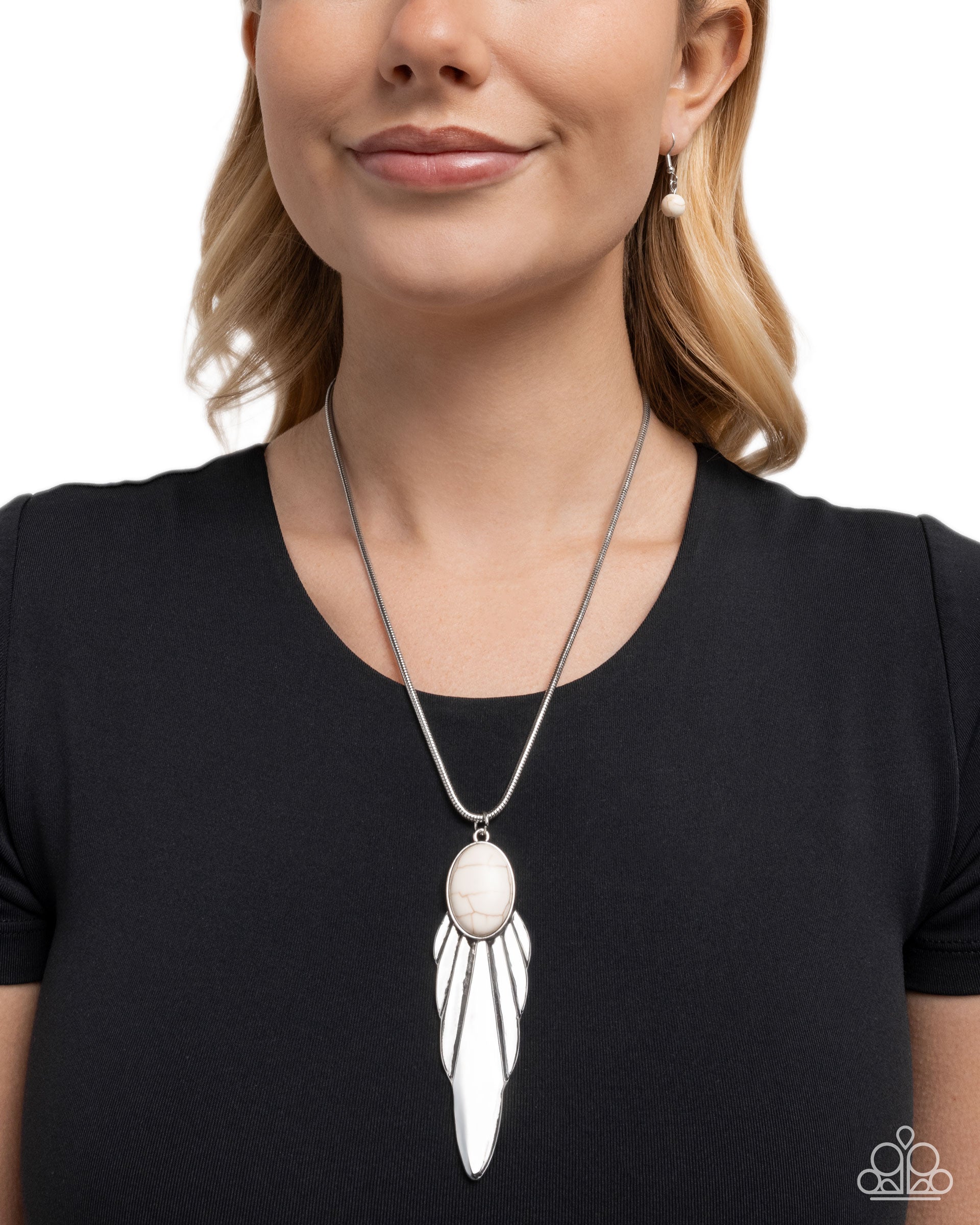 Prized Pendant - White - Paparazzi Necklace Image
