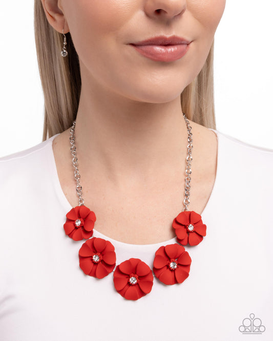 Passionate Poppy - Red - Paparazzi Necklace Image