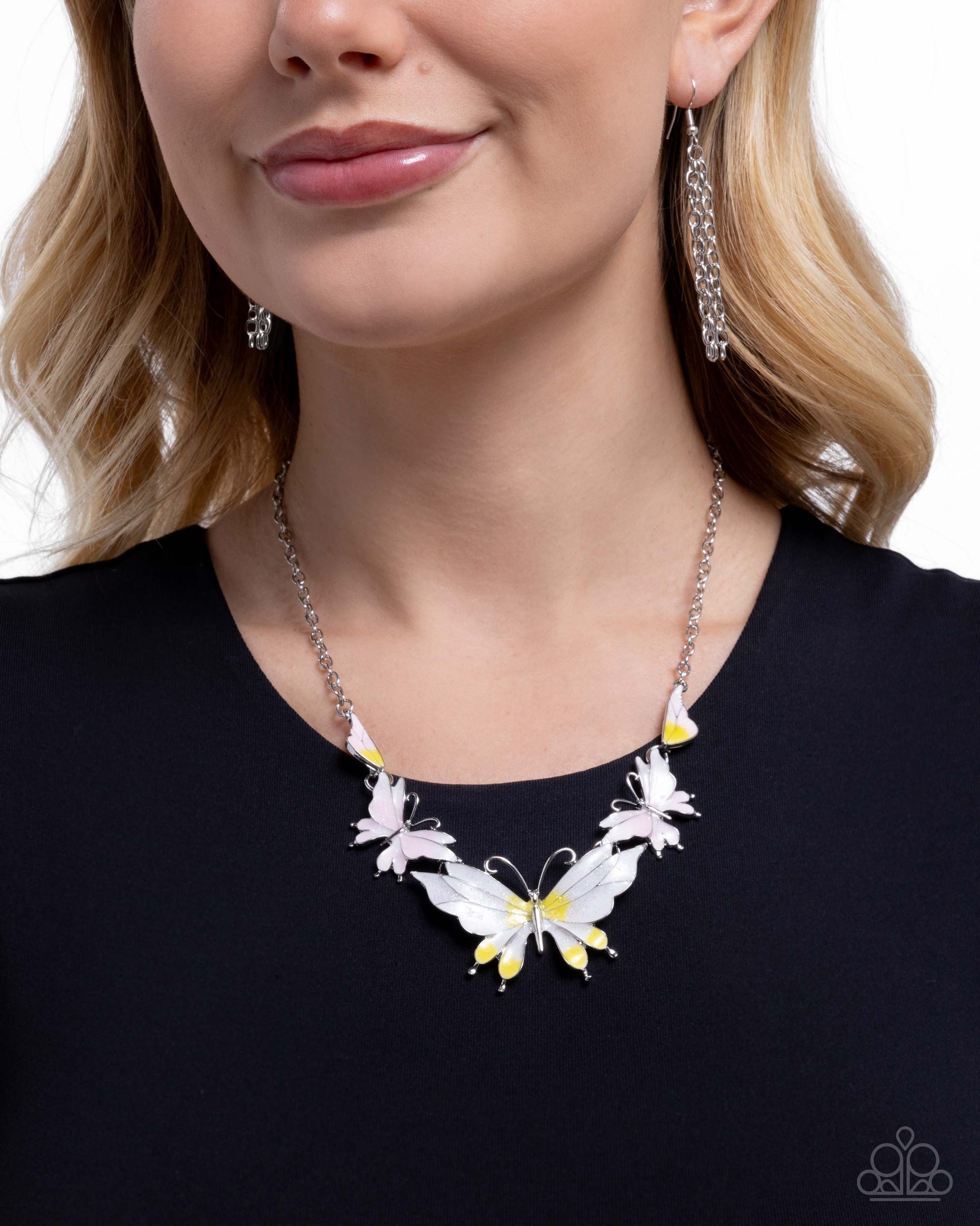Floating Feature - Yellow - Paparazzi Necklace Image