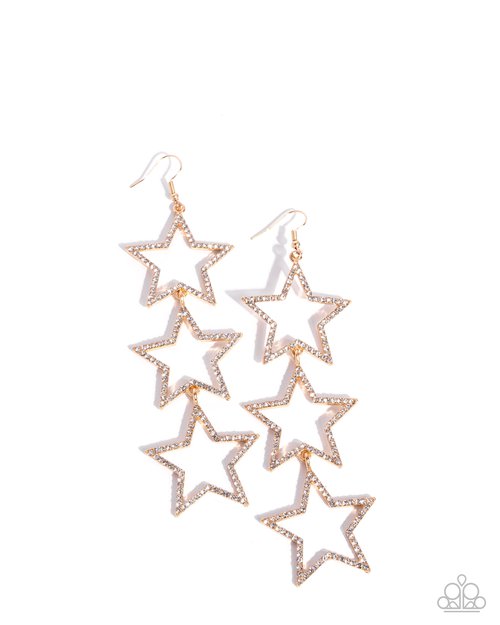 Star-Crossed Success - Gold - Paparazzi Earring Image