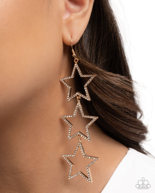 Star-Crossed Success - Gold - Paparazzi Earring Image