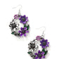 Wreathed Weekday - Purple - Paparazzi Earring Image