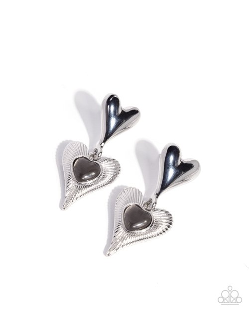 Heart Habitat - Black - Paparazzi Earring Image