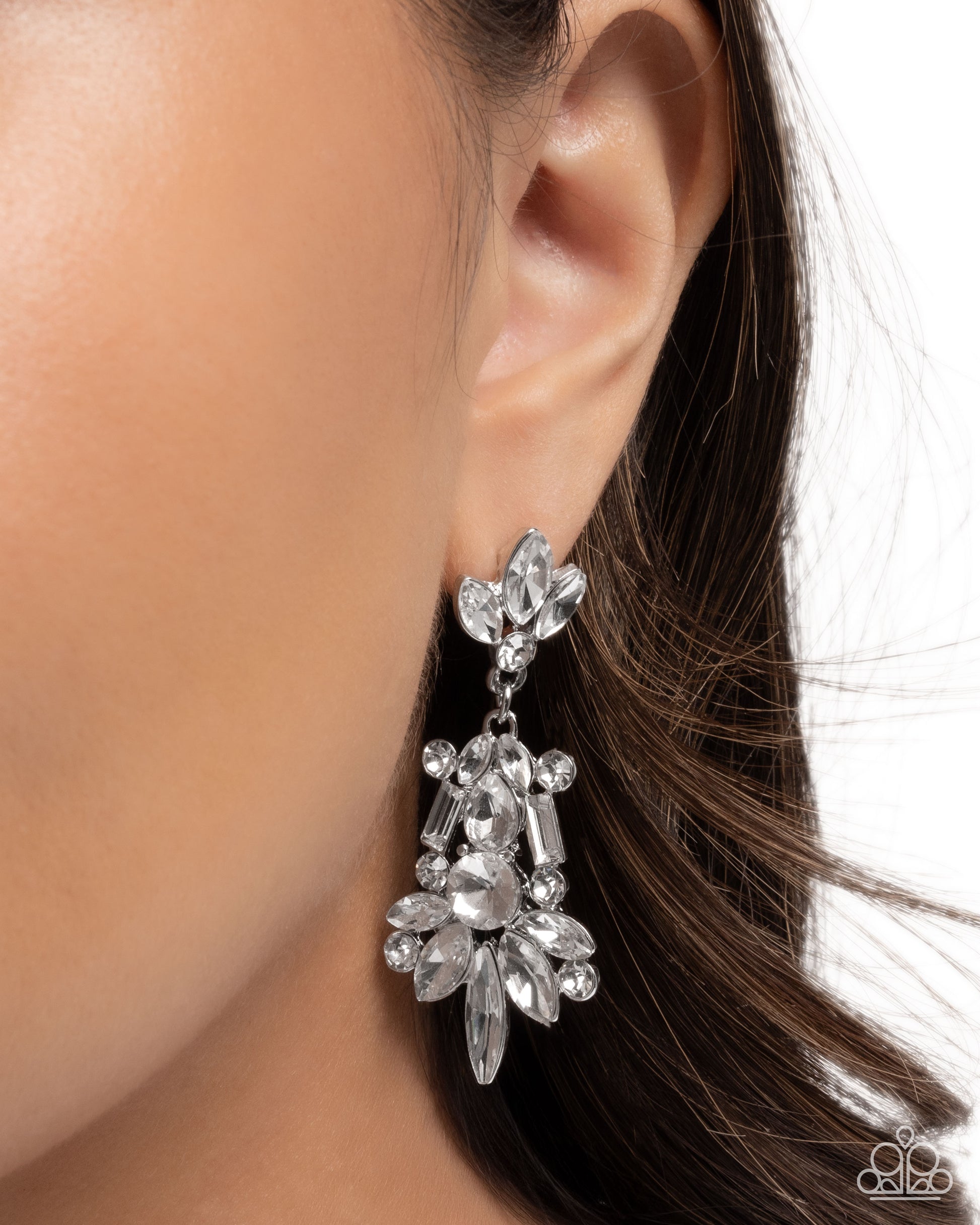 Complicated Class - White - Paparazzi Earring Image