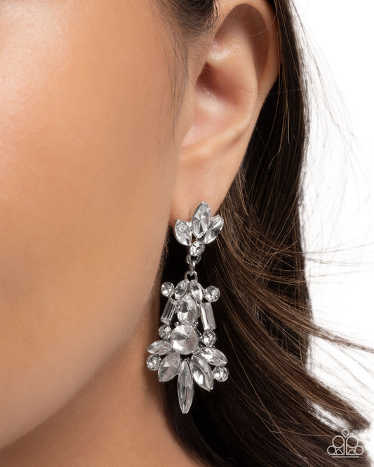 Complicated Class - White - Paparazzi Earring Image