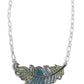 Fancy Feather - Blue - Paparazzi Necklace Image