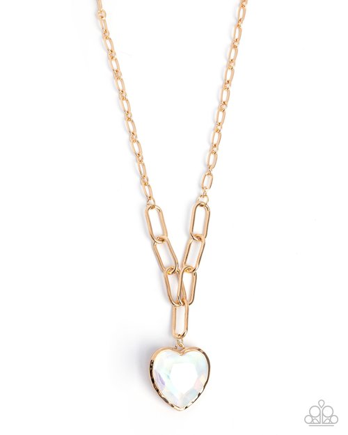 HAUTE Heart - White - Paparazzi Necklace Image