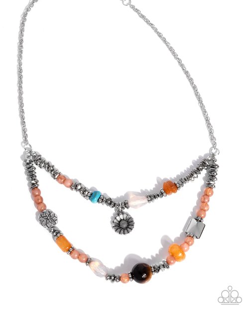 Blooming Barricade - Orange - Paparazzi Necklace Image