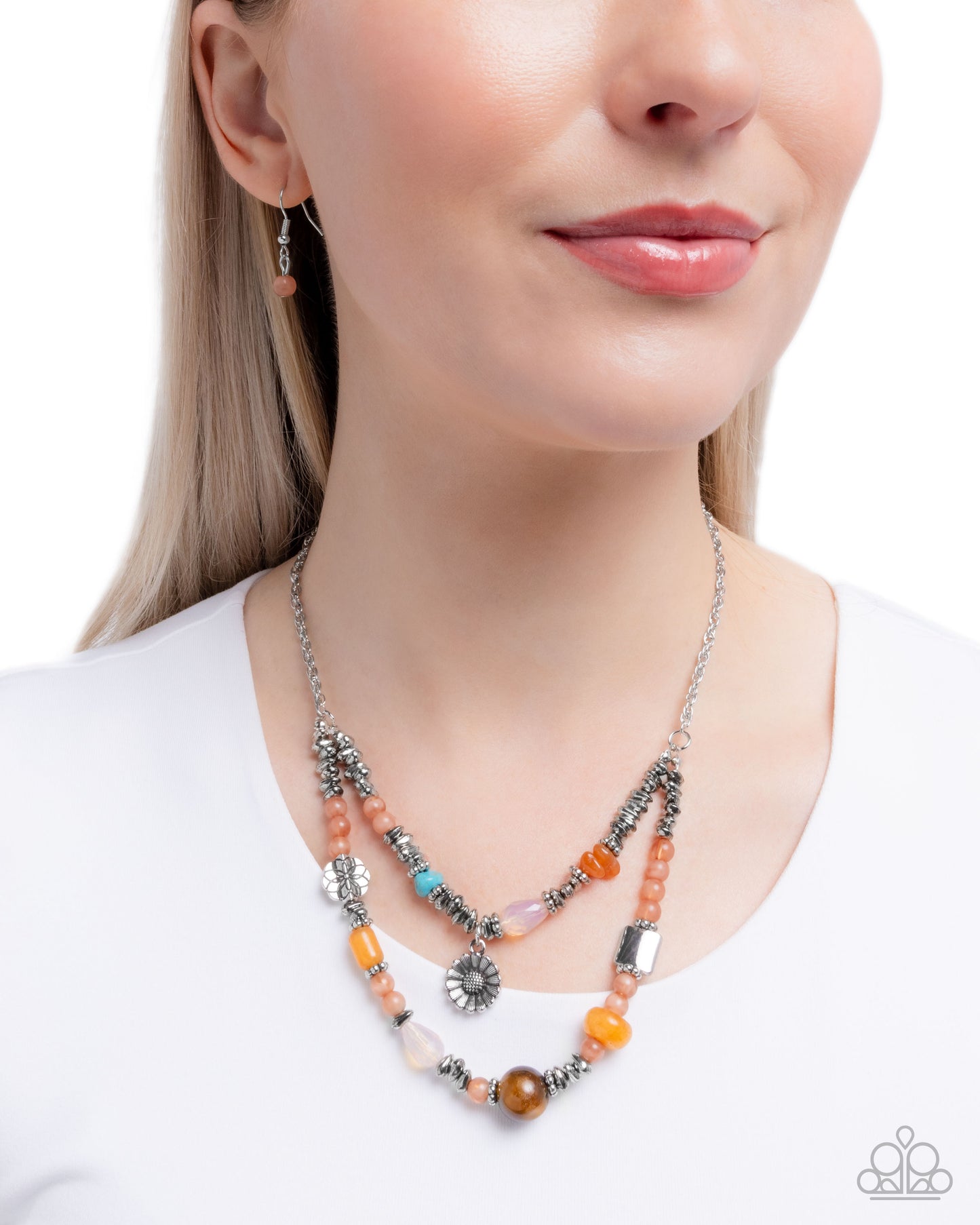 Blooming Barricade - Orange - Paparazzi Necklace Image