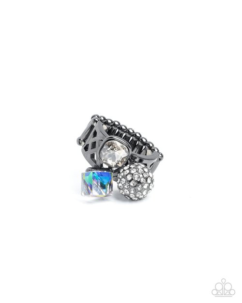 Edgy Expectation - Black - Paparazzi Ring Image