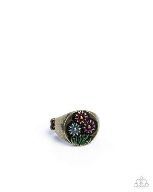 Bouquet Breakthrough - Brass - Paparazzi Ring Image