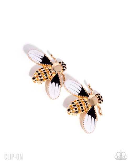 Blissful Bee - Gold - Paparazzi Earring Image