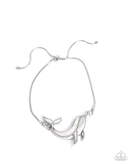 Whimsical Whale - Silver - Paparazzi Bracelet Image