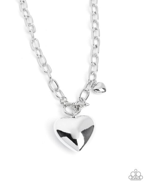 Heartfelt Hangout - Silver - Paparazzi Necklace Image