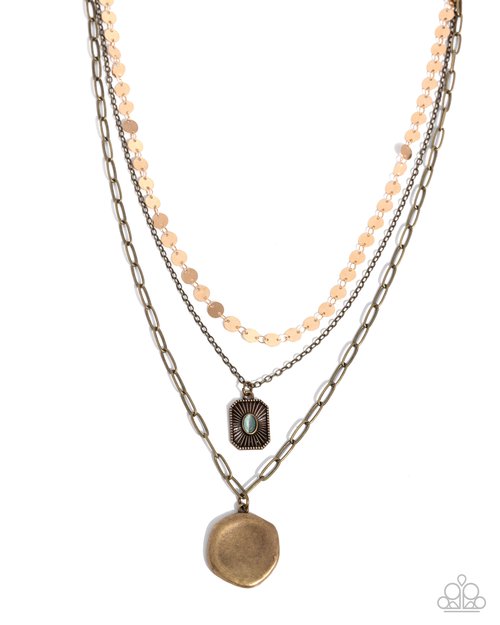 Cool Cycle - Brass - Paparazzi Necklace Image