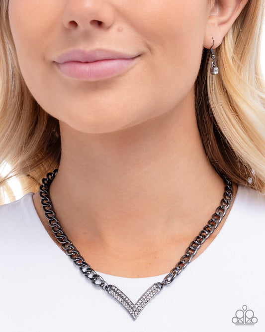 Confident Chevron - Black - Paparazzi Necklace Image