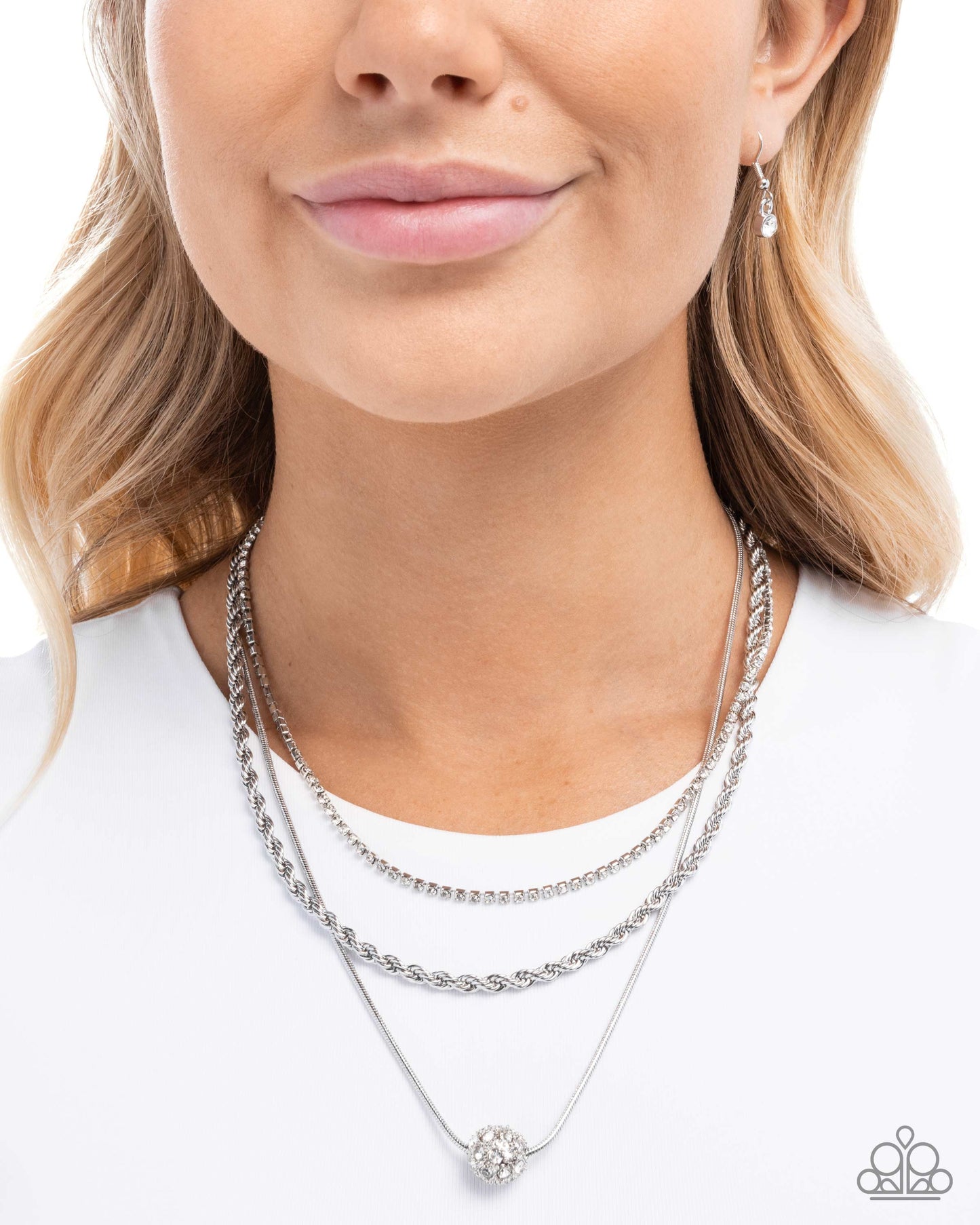 True Love Tiers - White - Paparazzi Necklace Image