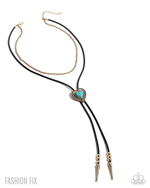 Courting Cowboy - Gold - Paparazzi Necklace Image
