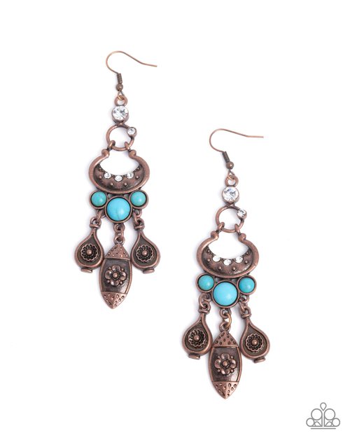 Santa Fe Sashay - Copper - Paparazzi Earring Image