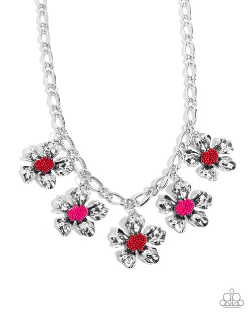 Seed Bead Statement - Red - Paparazzi Necklace Image