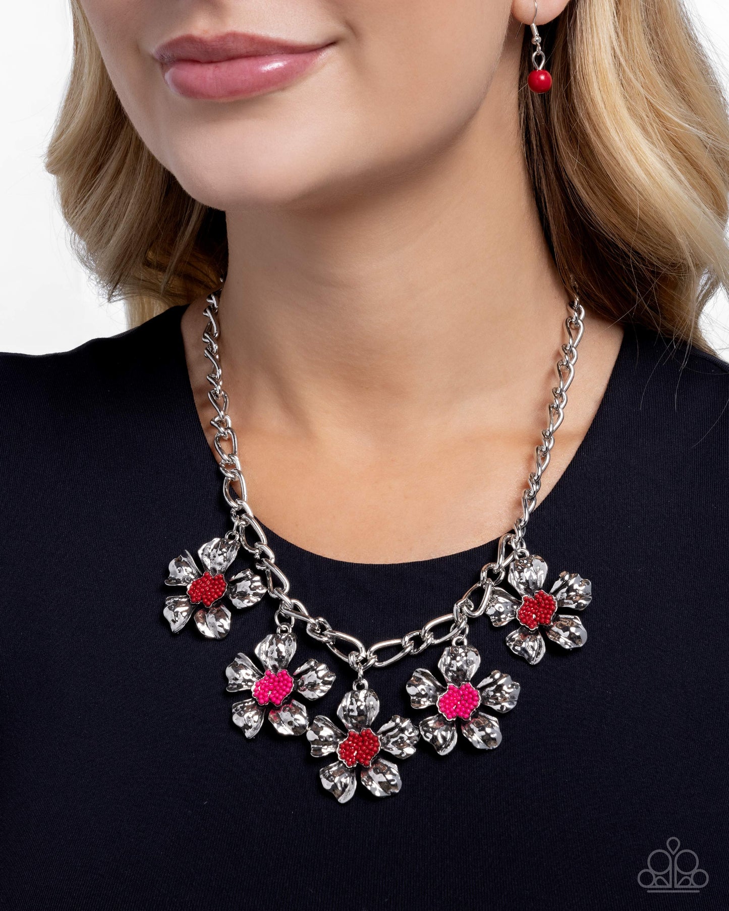 Seed Bead Statement - Red - Paparazzi Necklace Image