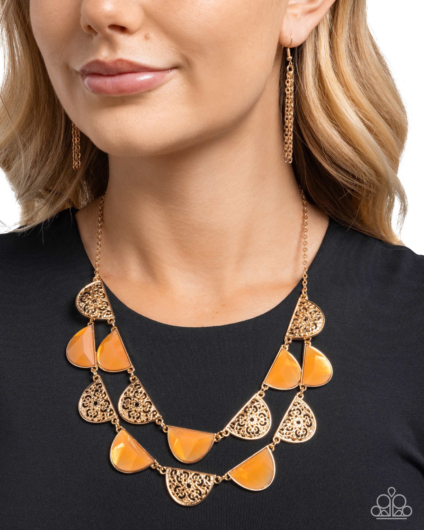 Filigree Finale - Orange - Paparazzi Necklace Image