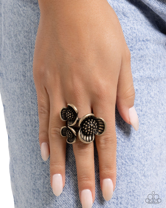 Traveling Trio - Brass - Paparazzi Ring Image