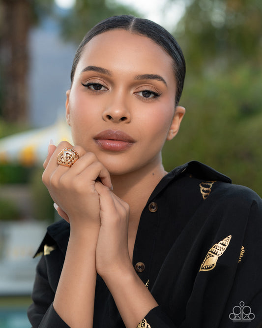 Starfish Statement - Gold - Paparazzi Ring Image