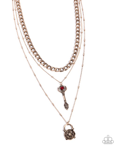 Keen Keys - Red - Paparazzi Necklace Image