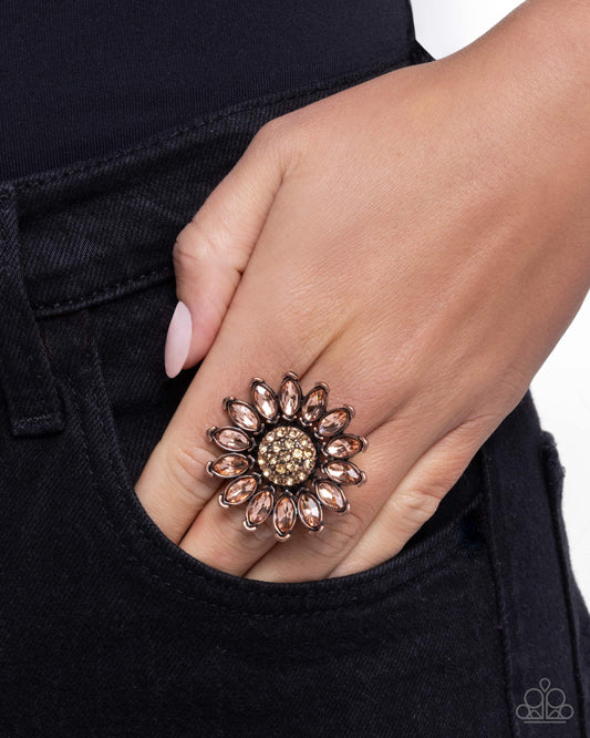 Sunflower Setting - Copper - Paparazzi Ring Image