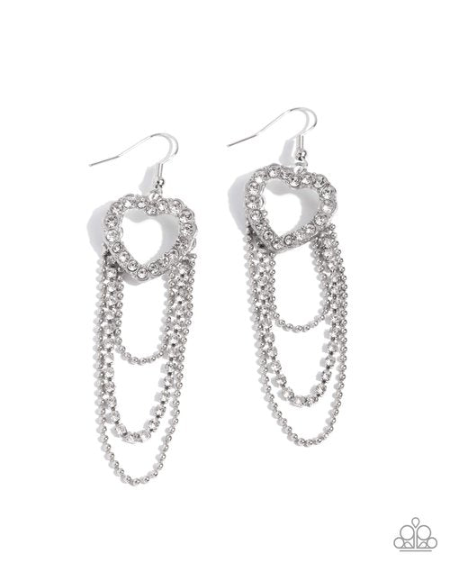 Haute Hangout - White - Paparazzi Earring Image
