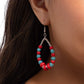 Carefree Color - Red - Paparazzi Earring Image