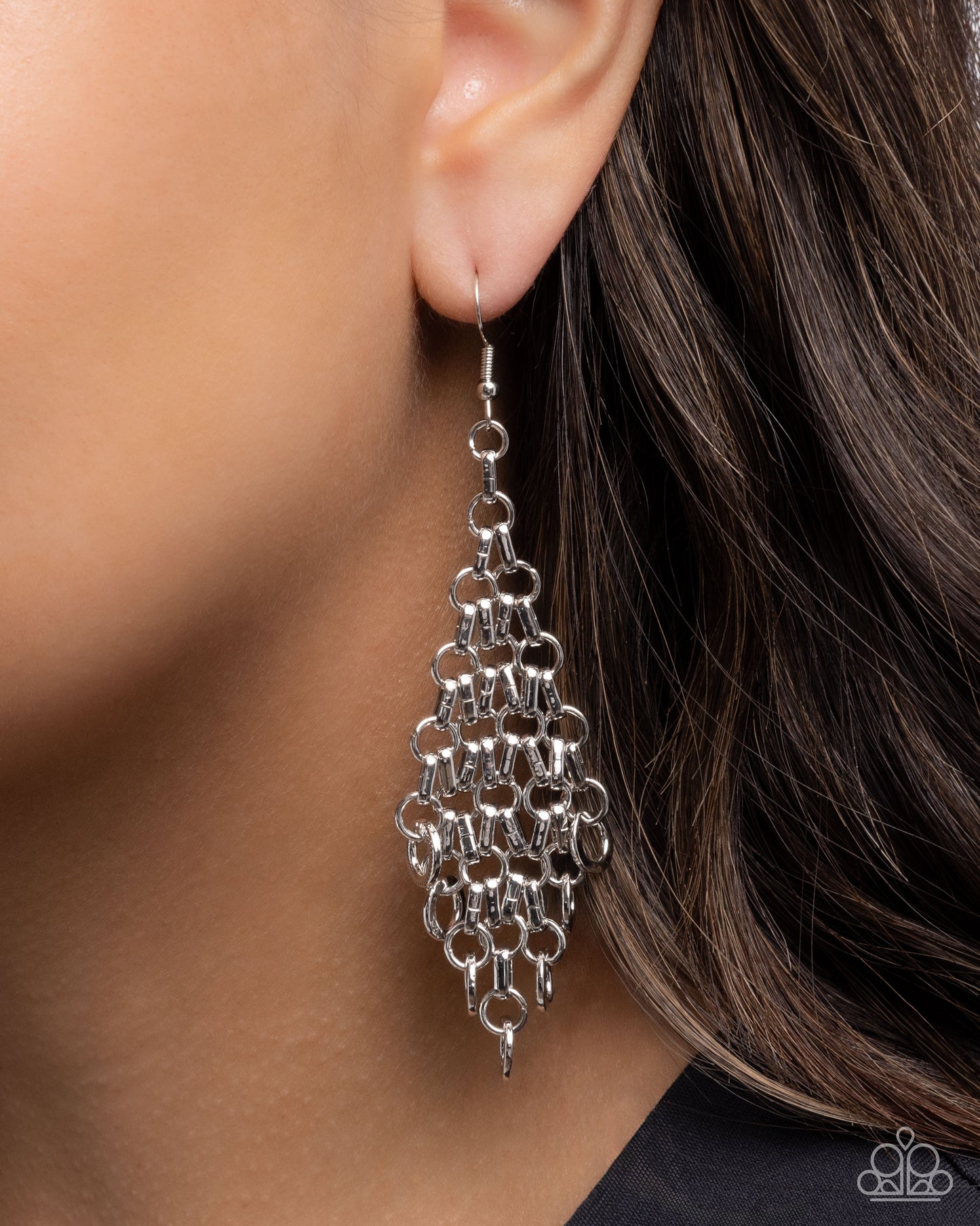 Decisive Delivery - Silver - Paparazzi Earring Image