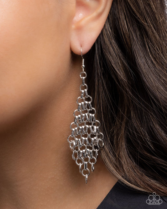 Decisive Delivery - Silver - Paparazzi Earring Image