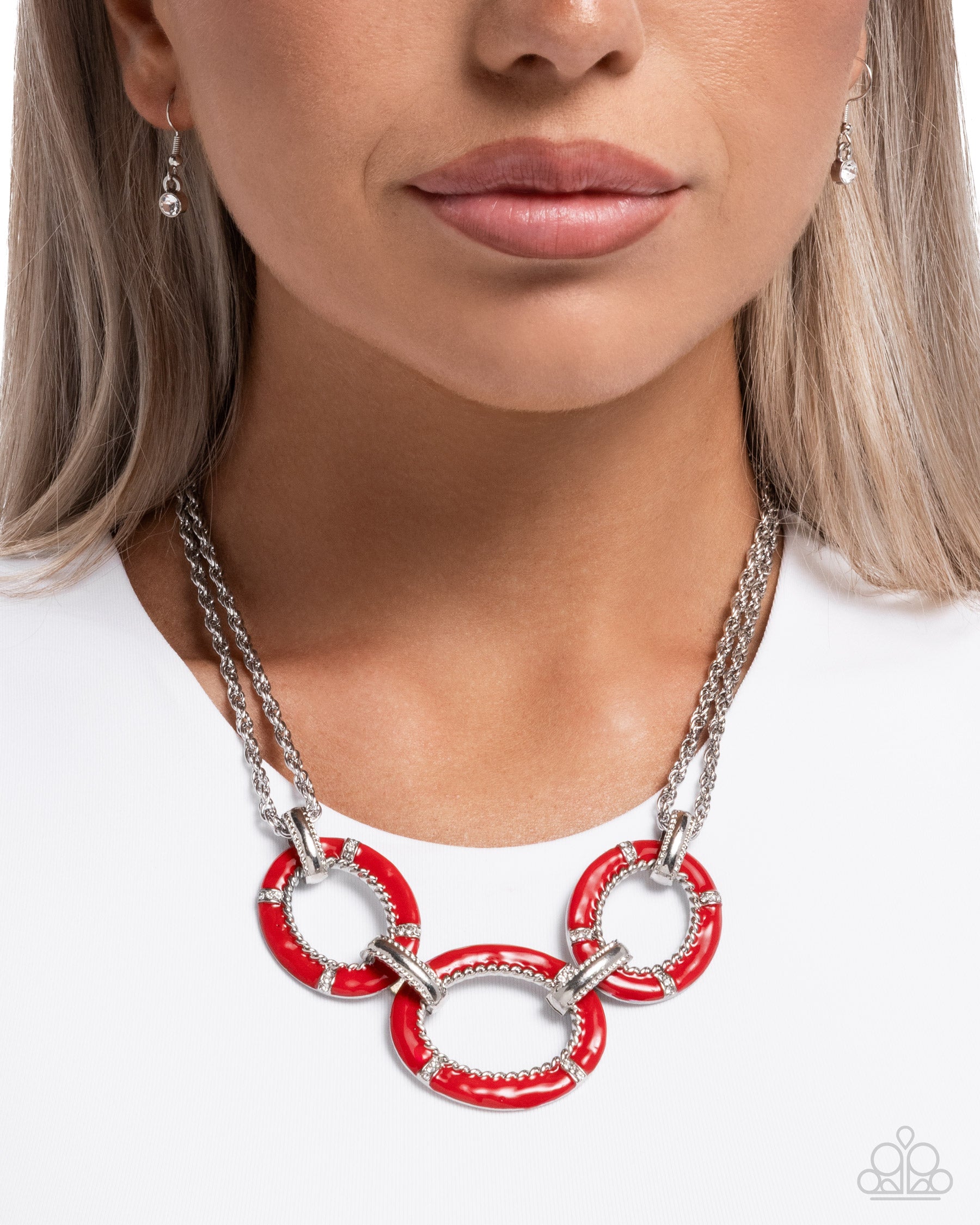 Teamwork Makes the Dream Work - Red - Paparazzi Necklace Image