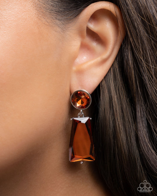 Carefree Character - Brown - Paparazzi Earring Image