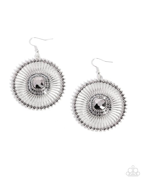Wonderful Wheel - Silver - Paparazzi Earring Image