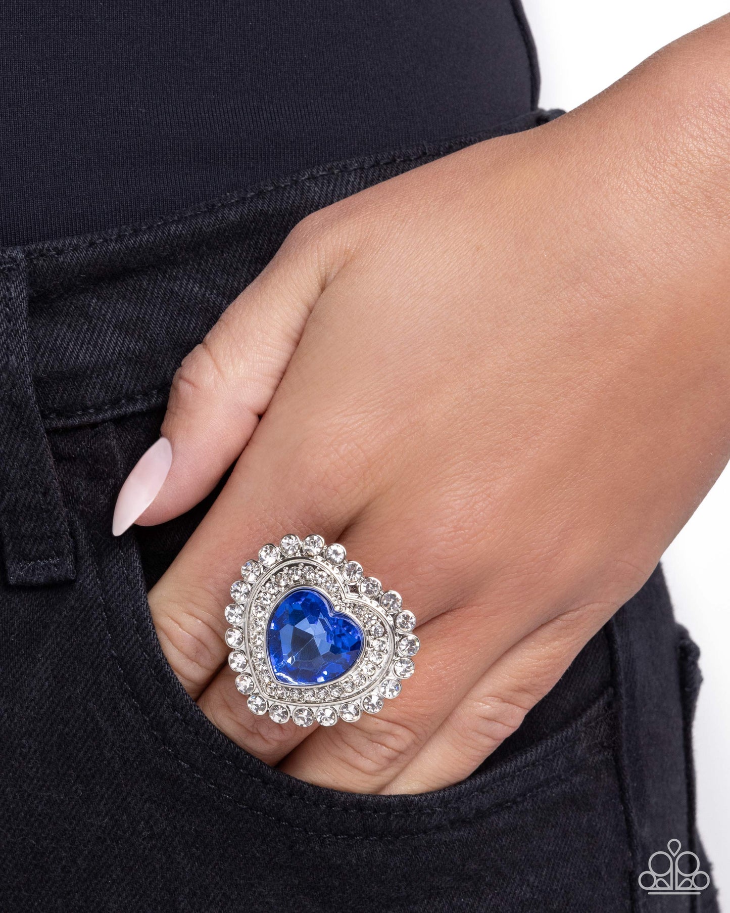 Head Over HEART - Blue - Paparazzi Ring Image