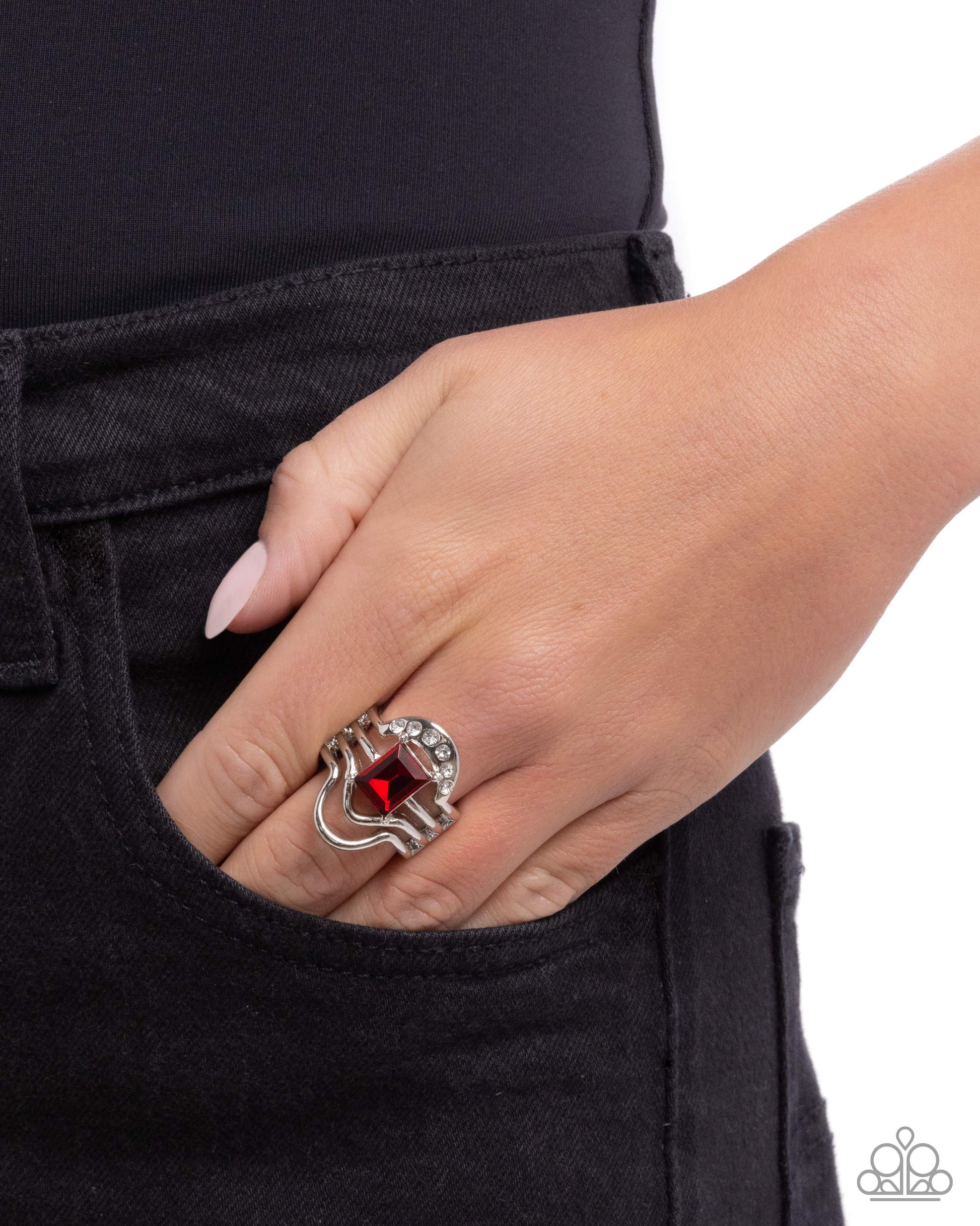 Abstract Action - Red - Paparazzi Ring Image