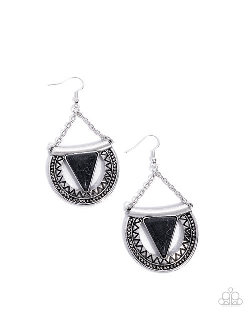 Adorably Ancient - Black - Paparazzi Earring Image