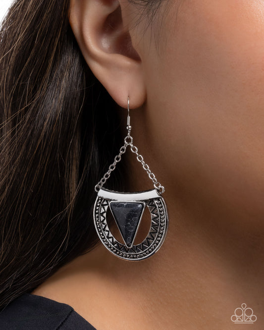 Adorably Ancient - Black - Paparazzi Earring Image