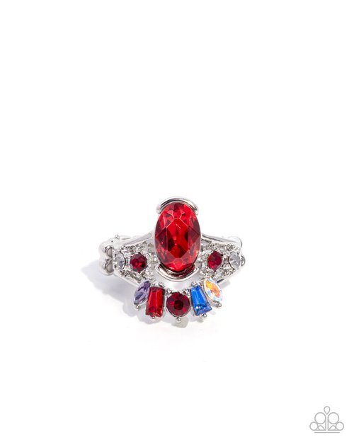 Sovereign Shapes - Red - Paparazzi Ring Image